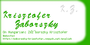 krisztofer zaborszky business card